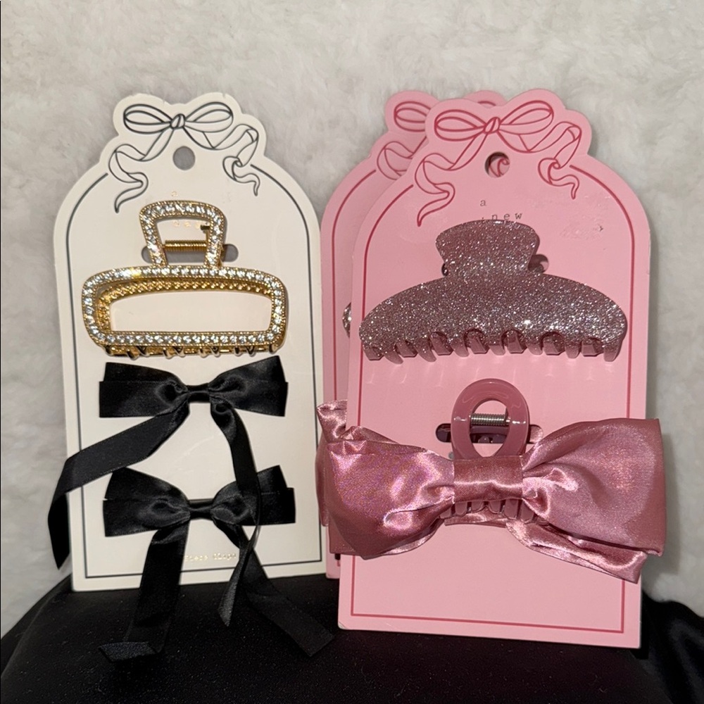 ⬇️A New Day Gold and Pink Hair Clip Set